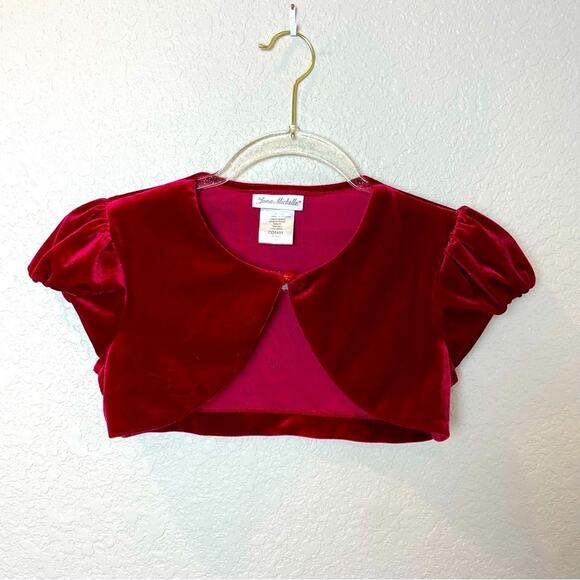JONA MICHELLE Red Velvet Bolero Size 8 - Picture 1 of 5